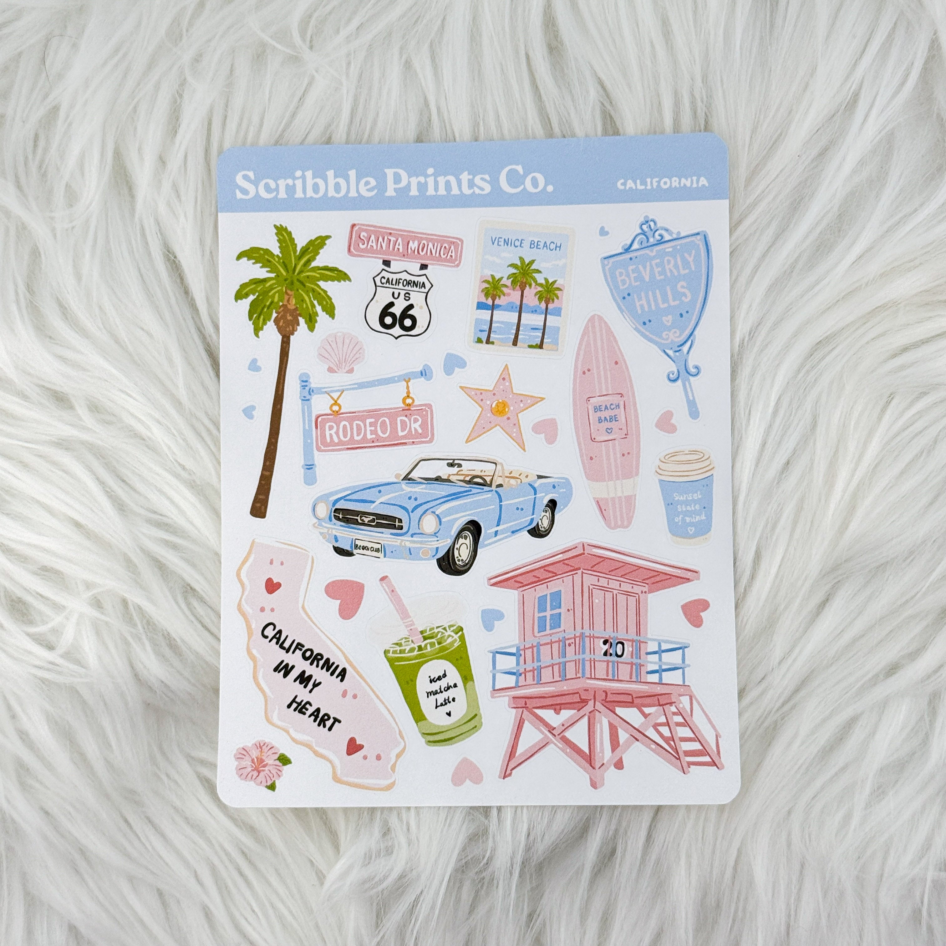 California Deco Sticker Sheet