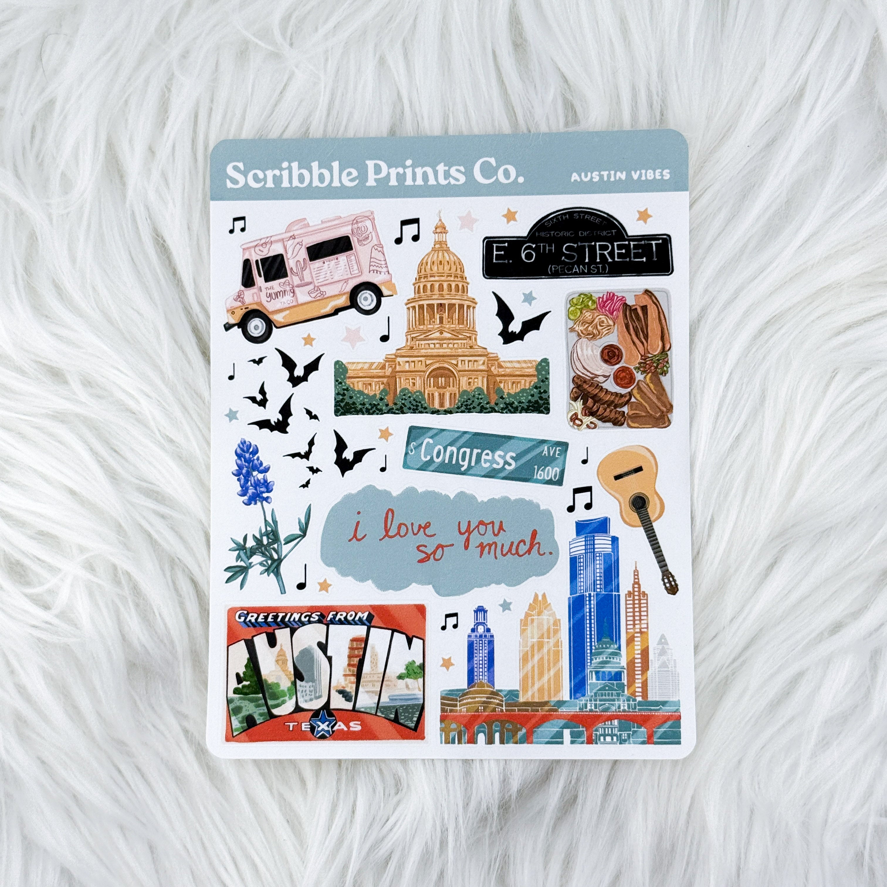 Austin Vibes Deco Sticker Sheet