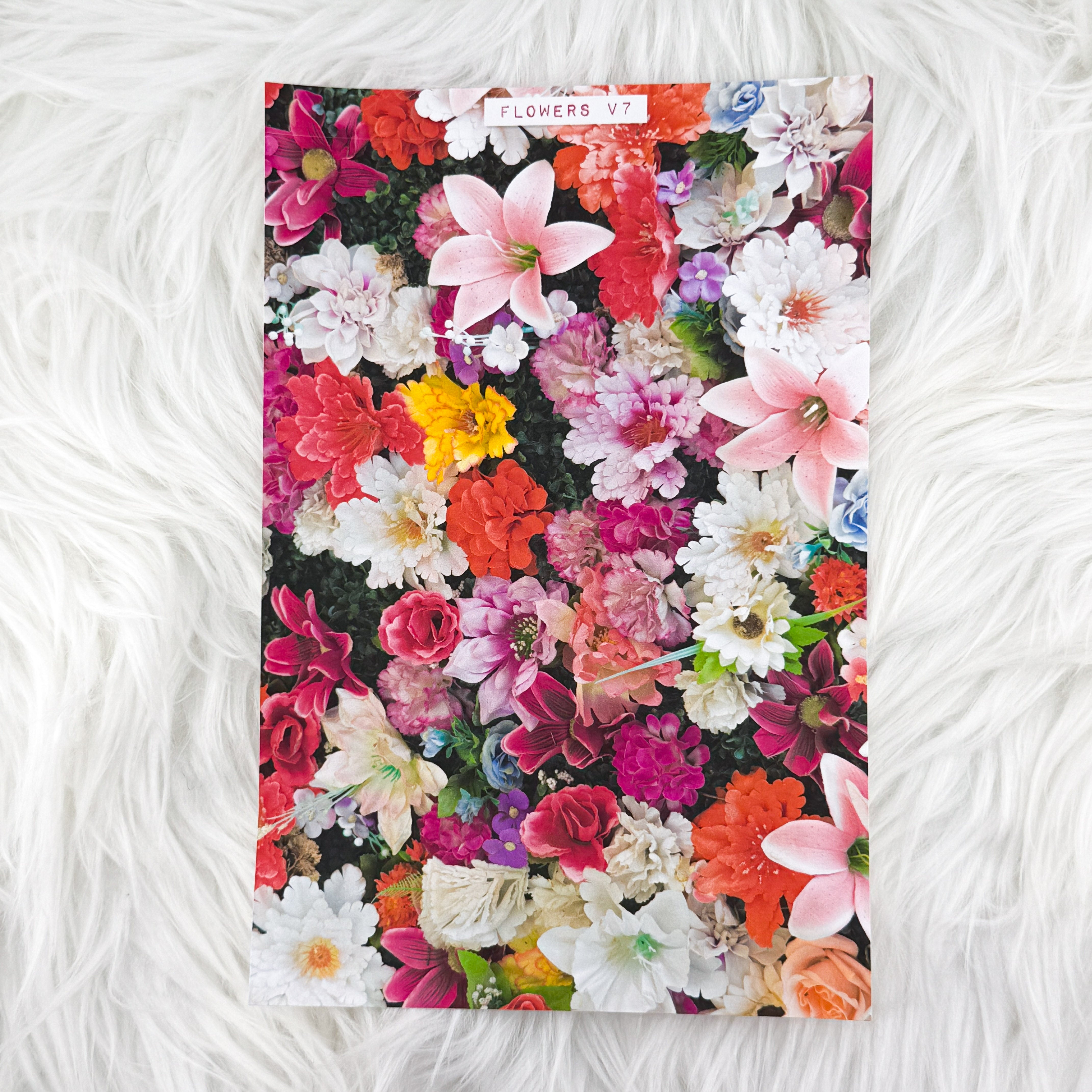 Flowers V7 Journal Background | A5 Matte Sticker Sheet