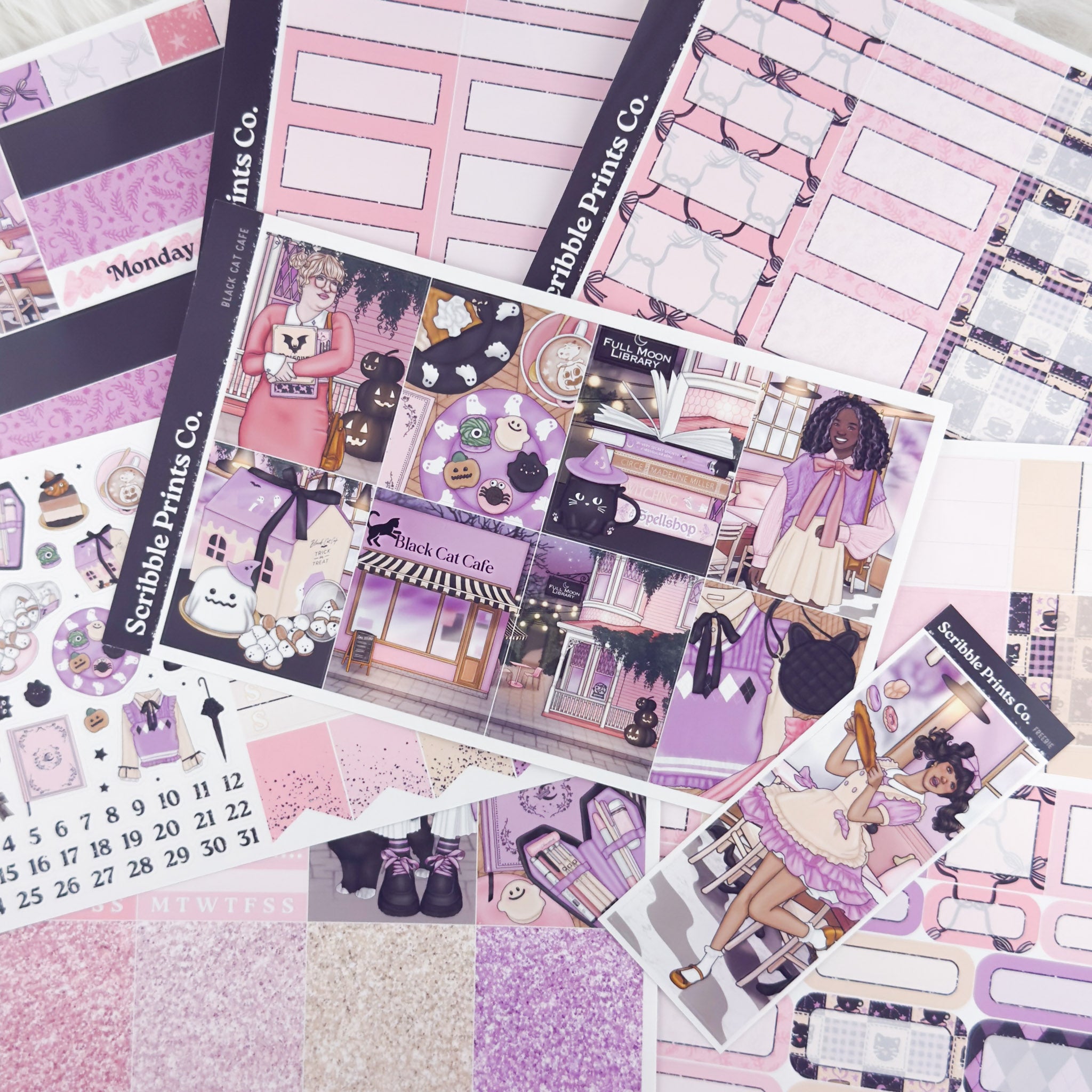 Black Cat Cafe – Glossy Weekly Planner Kit