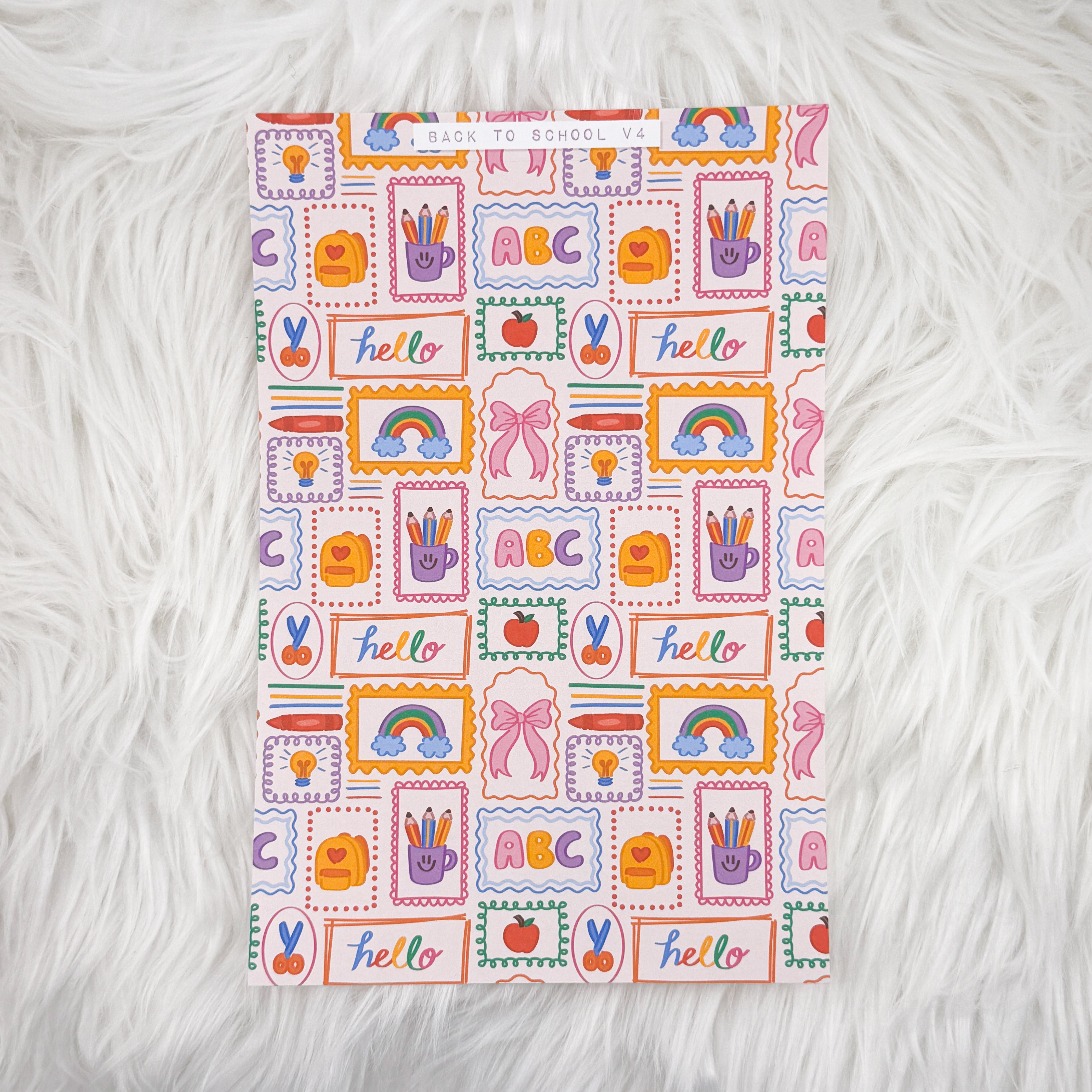 Back to School V4 Journal Background | A5 Matte Sticker Sheet