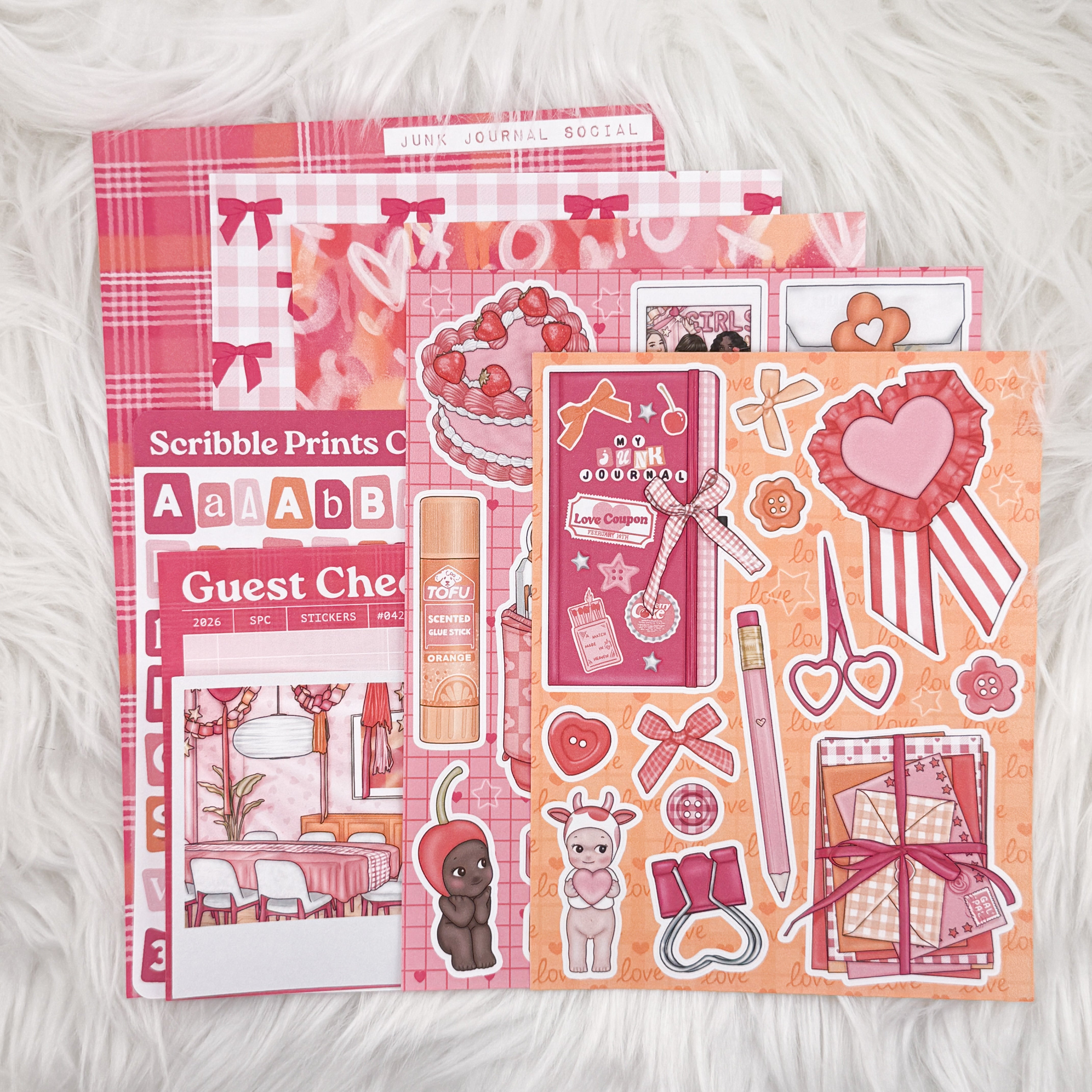 Junk Journal Social Junk Journal Sticker Kit