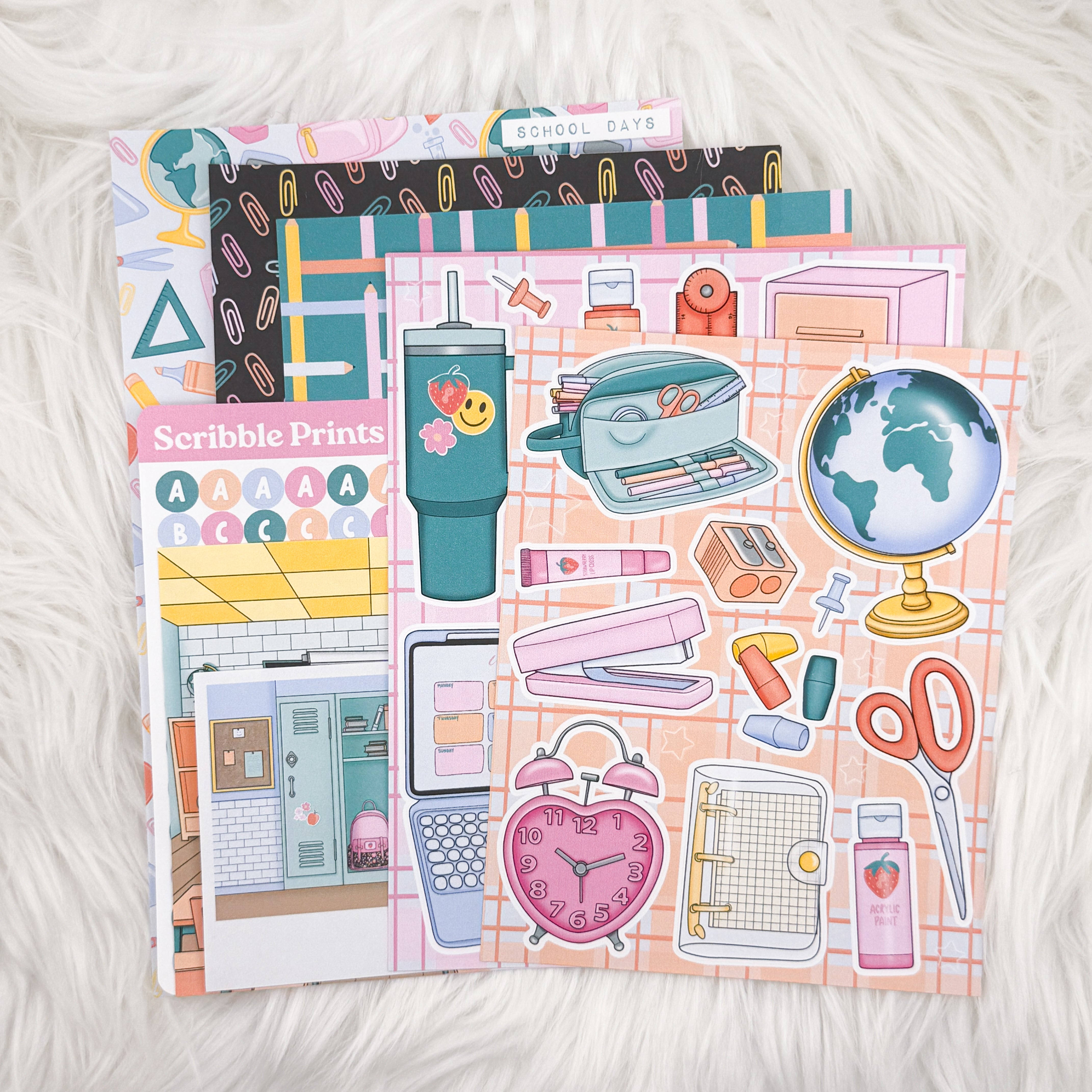 School Days Junk Journal Sticker Kit