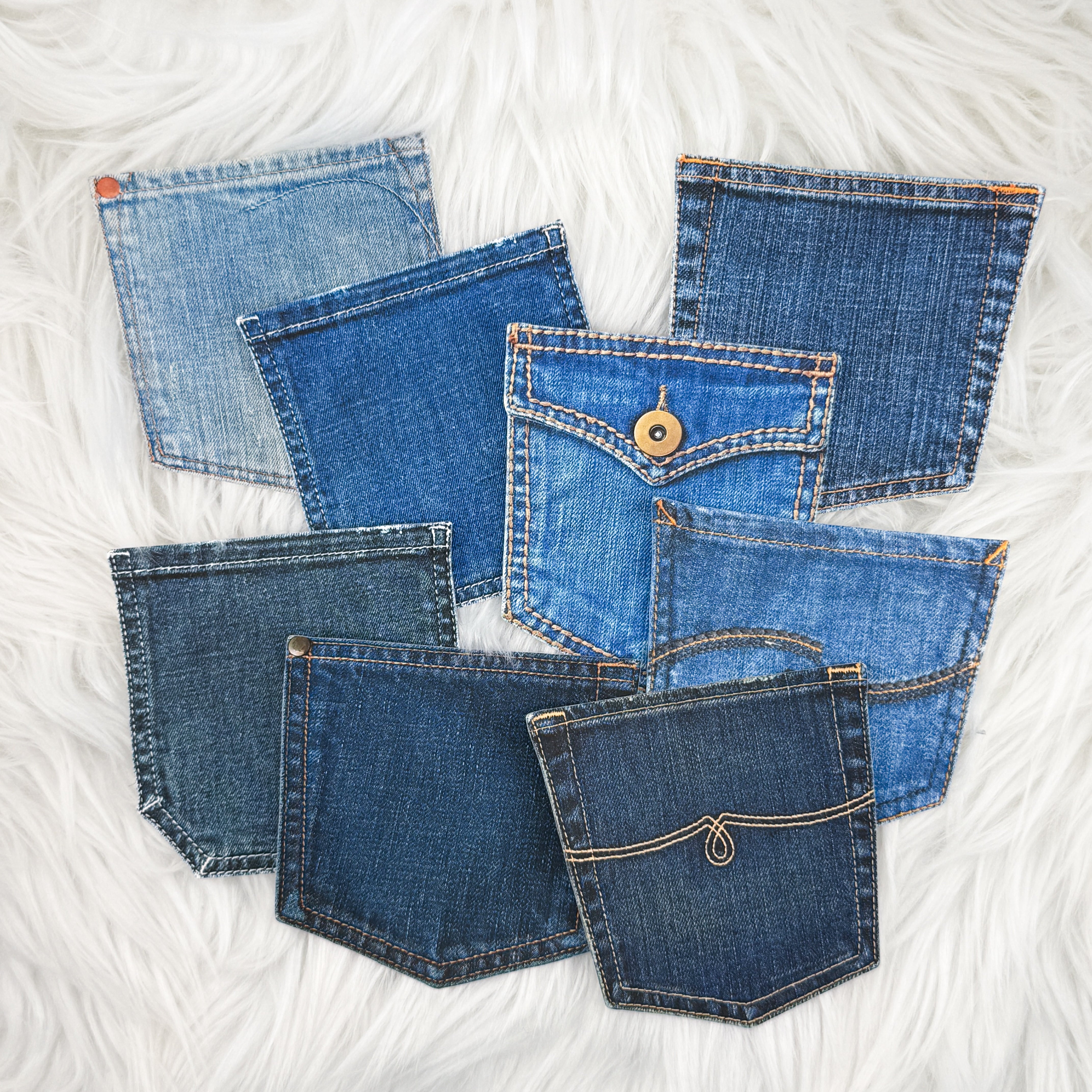 Large Denim Pocket Matte Journaling Sticker Bundle