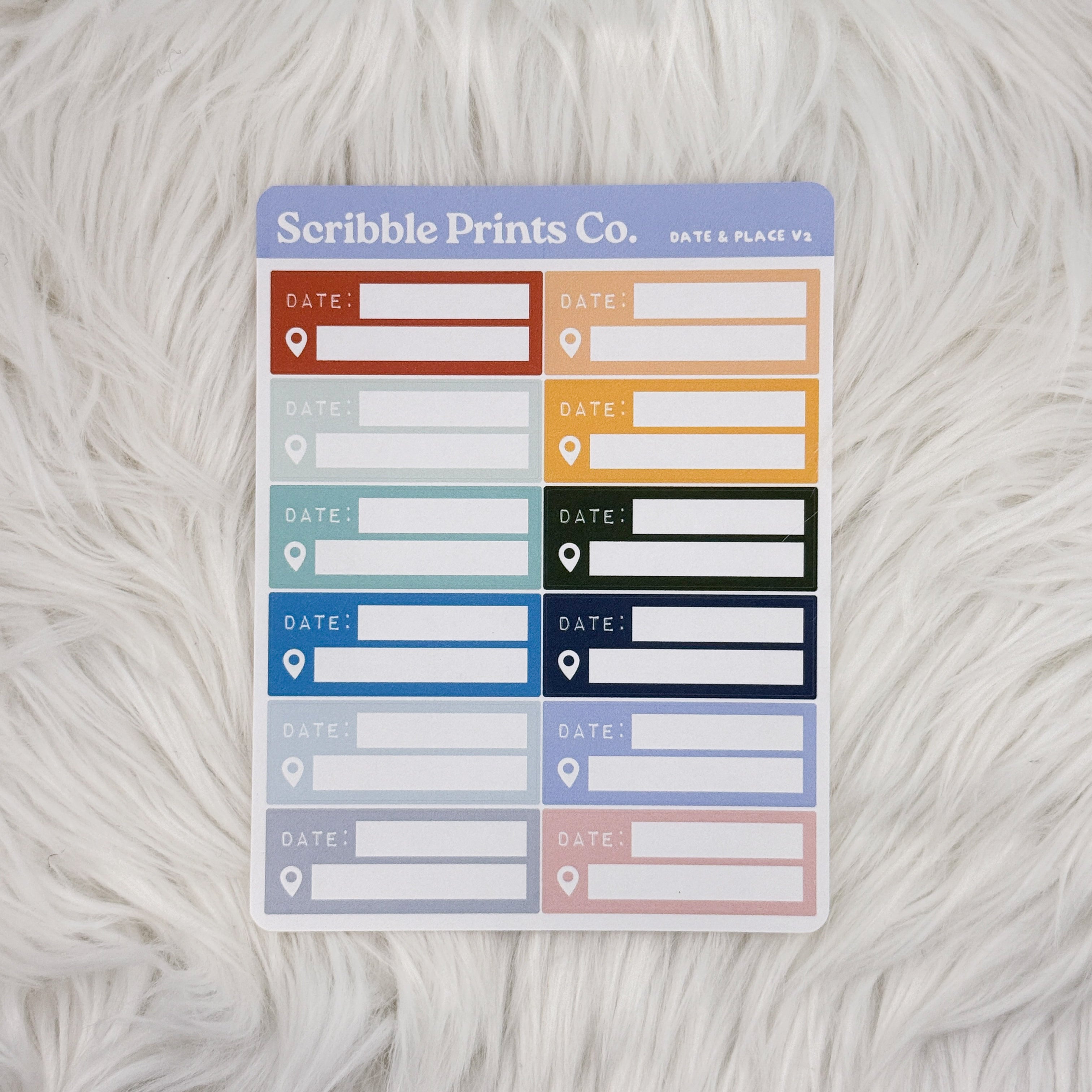Date & Place V2 Sticker Sheet