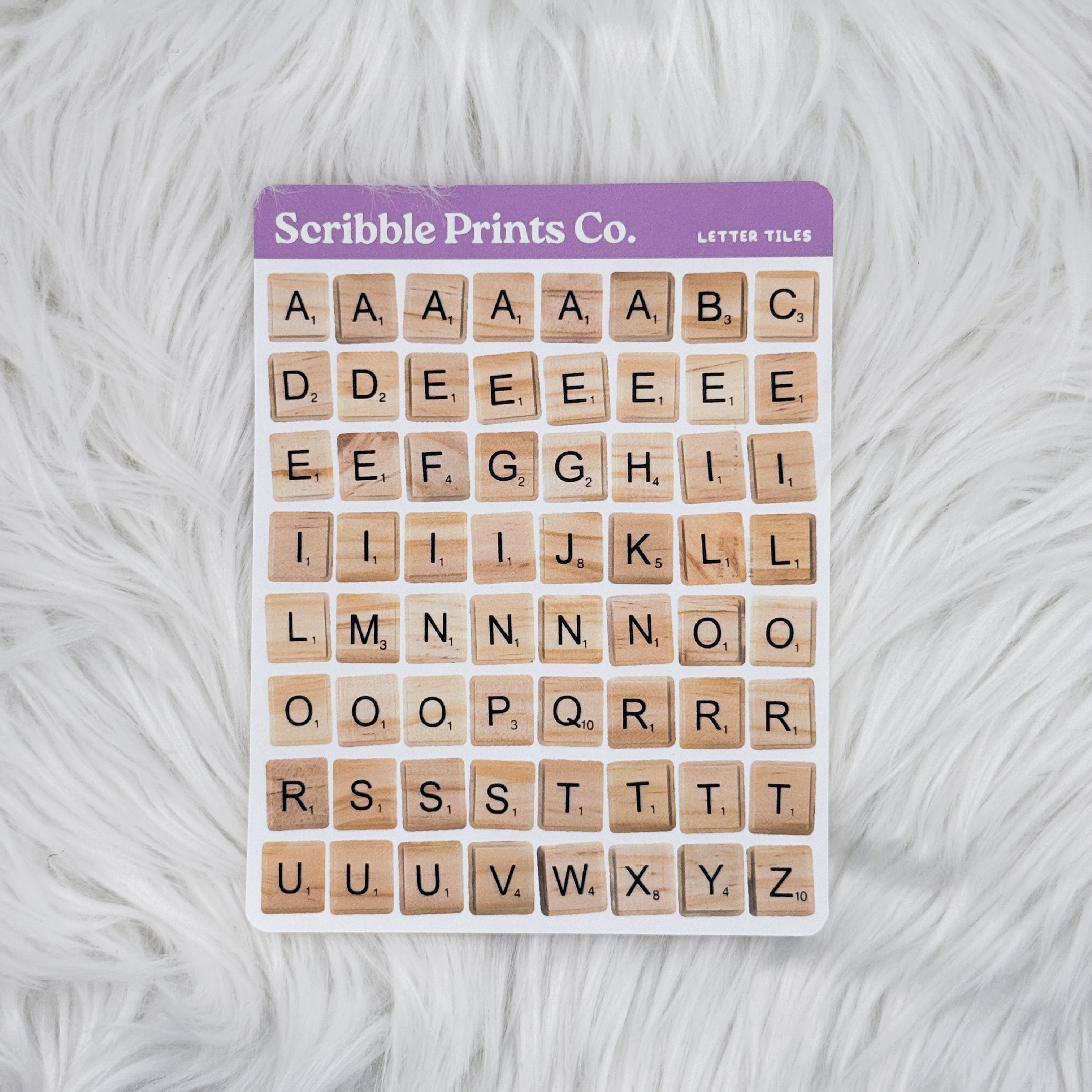 Letter Tiles Deco Sticker Sheet