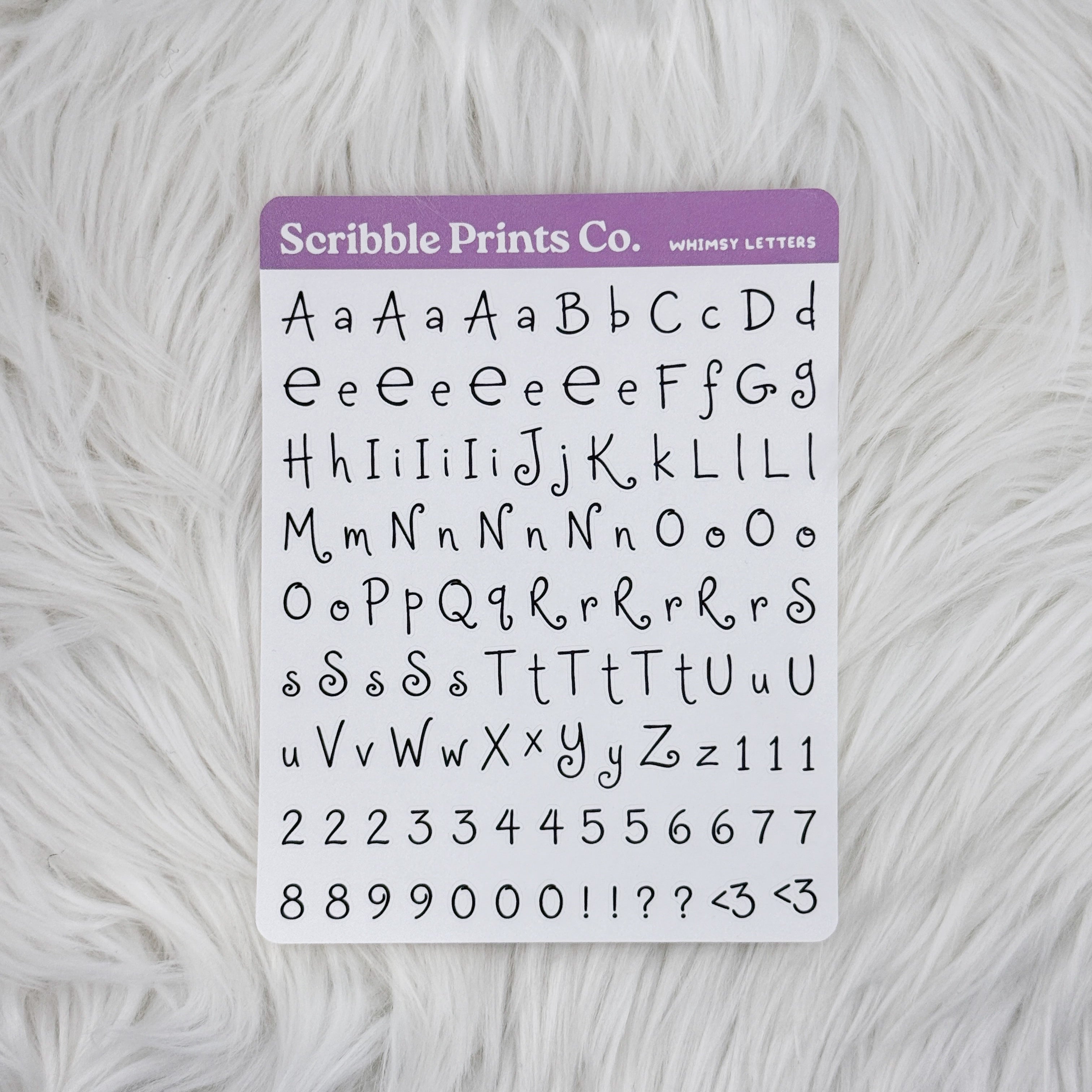 Whimsy Letters Sticker Sheet
