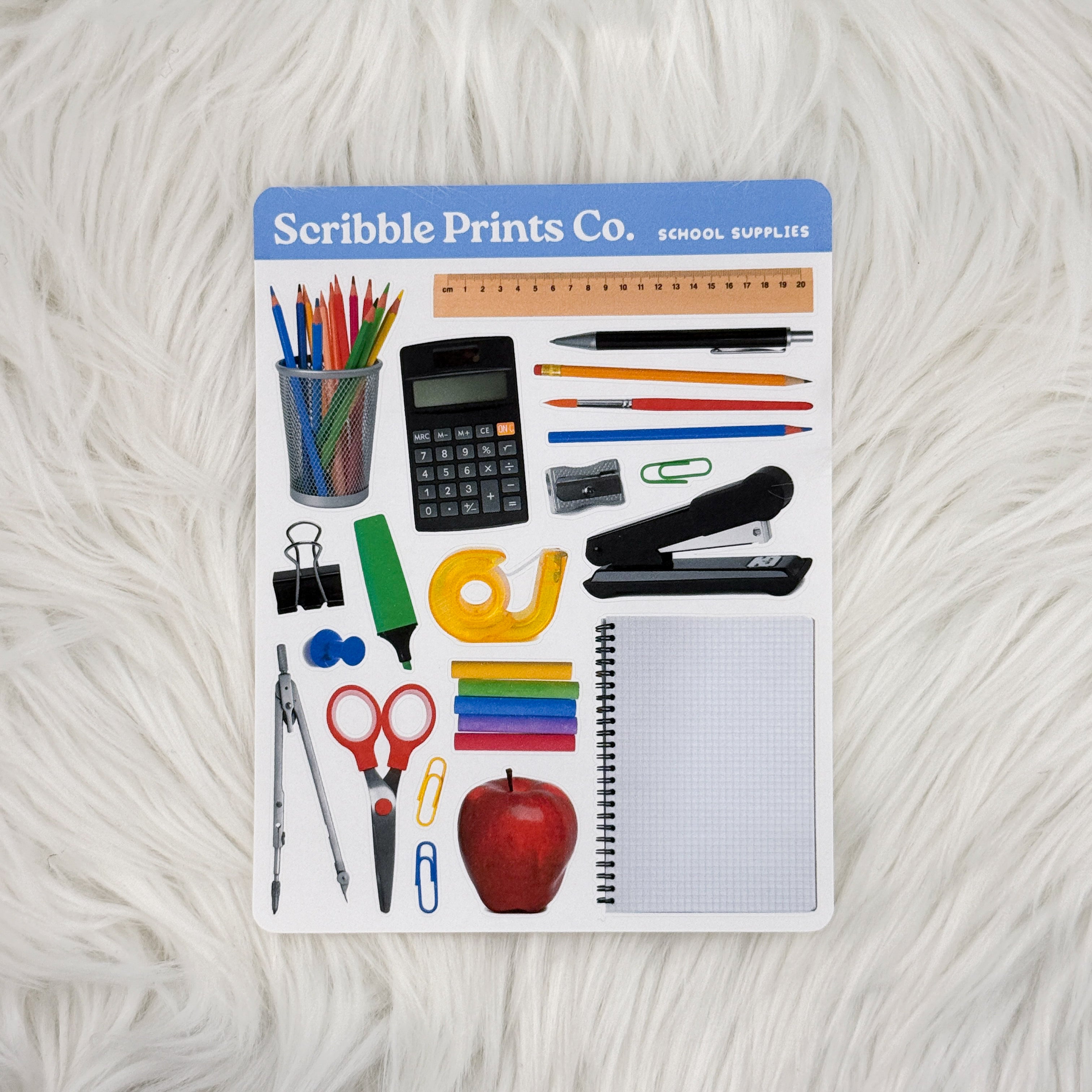 School Supplies Deco Sticker Sheet