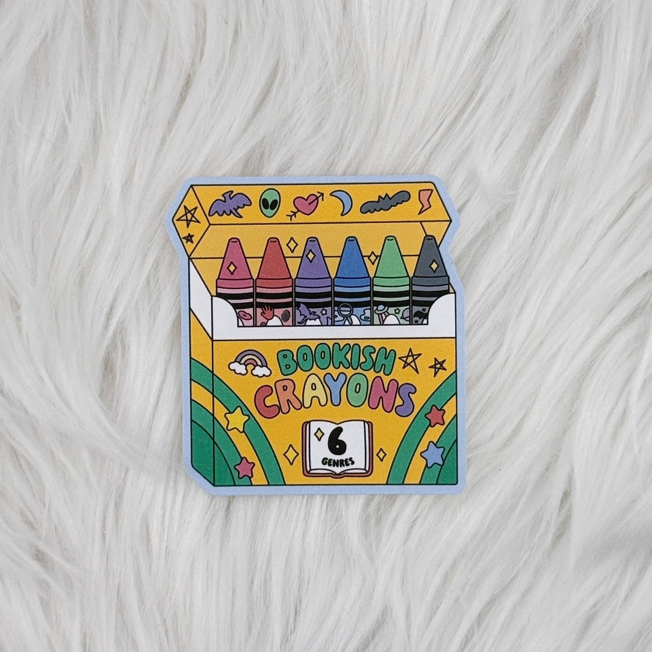 Bookish Crayons Matte Journaling Sticker