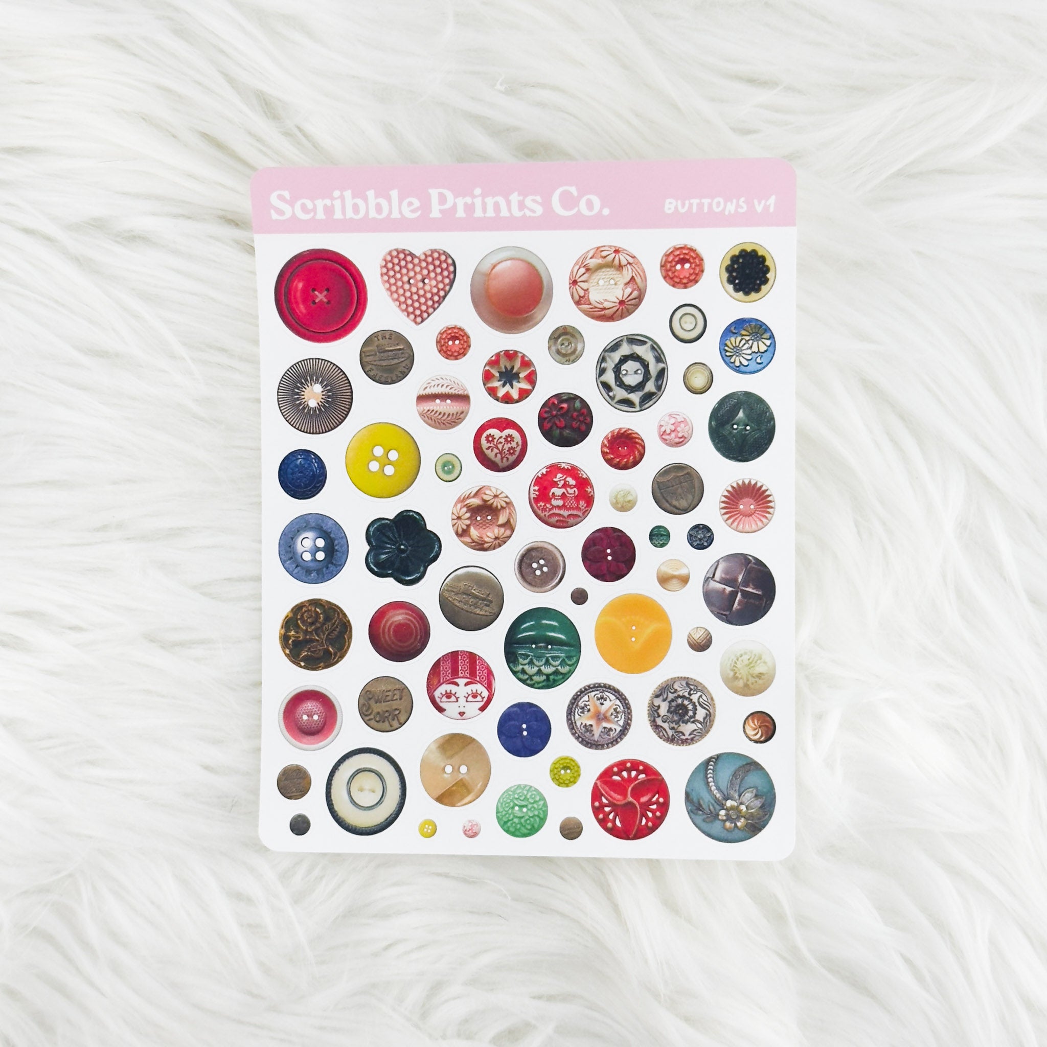 Buttons V1 – Deco // Matte Journal Stickers