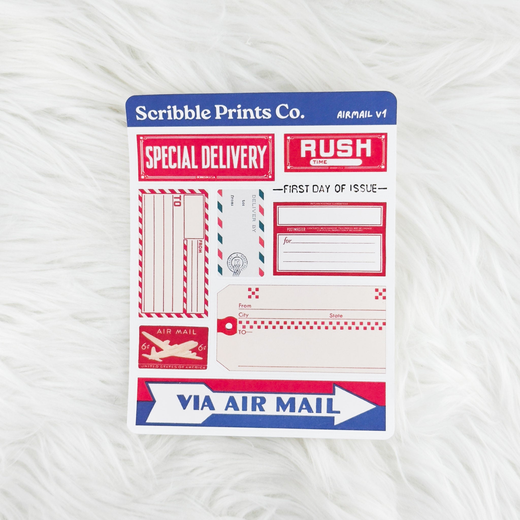 Airmail V1 – Deco // Matte Journal Stickers