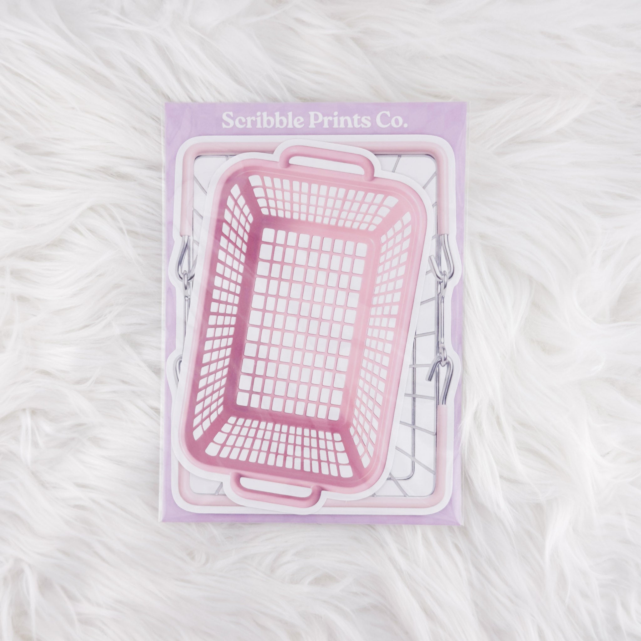 Pink Basket Stickers V3 // Matte Journal Stickers