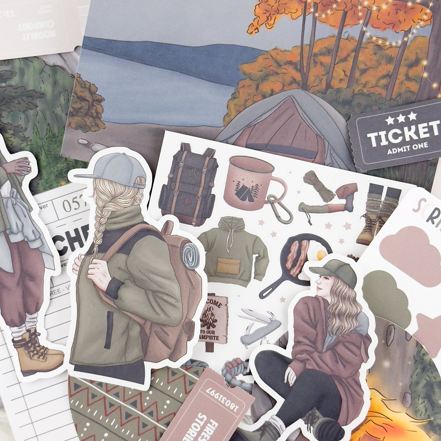 Camping – Junk Journal Kit // Matte Sticker Collection