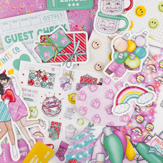 Merry and Bright – Junk Journal Kit // Matte Sticker Collection