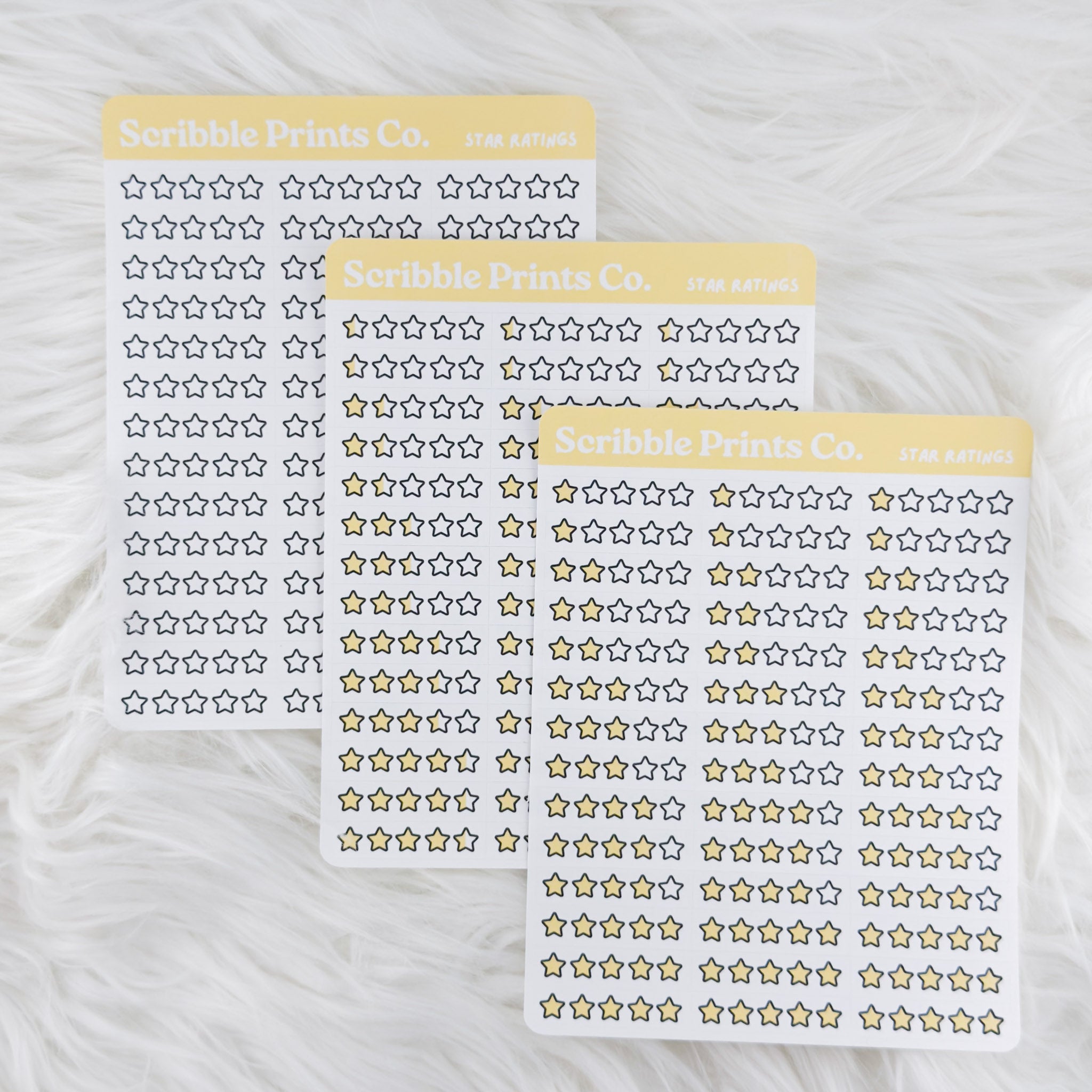 Star Rating Sticker Sheet // Matte Reading Journal Stickers – Scribble ...