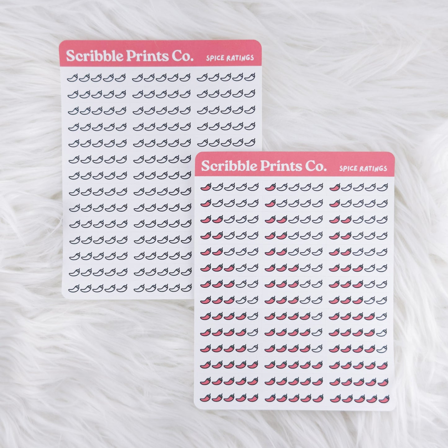 Spicy Rating Sticker Sheet // Matte Planner Stickers