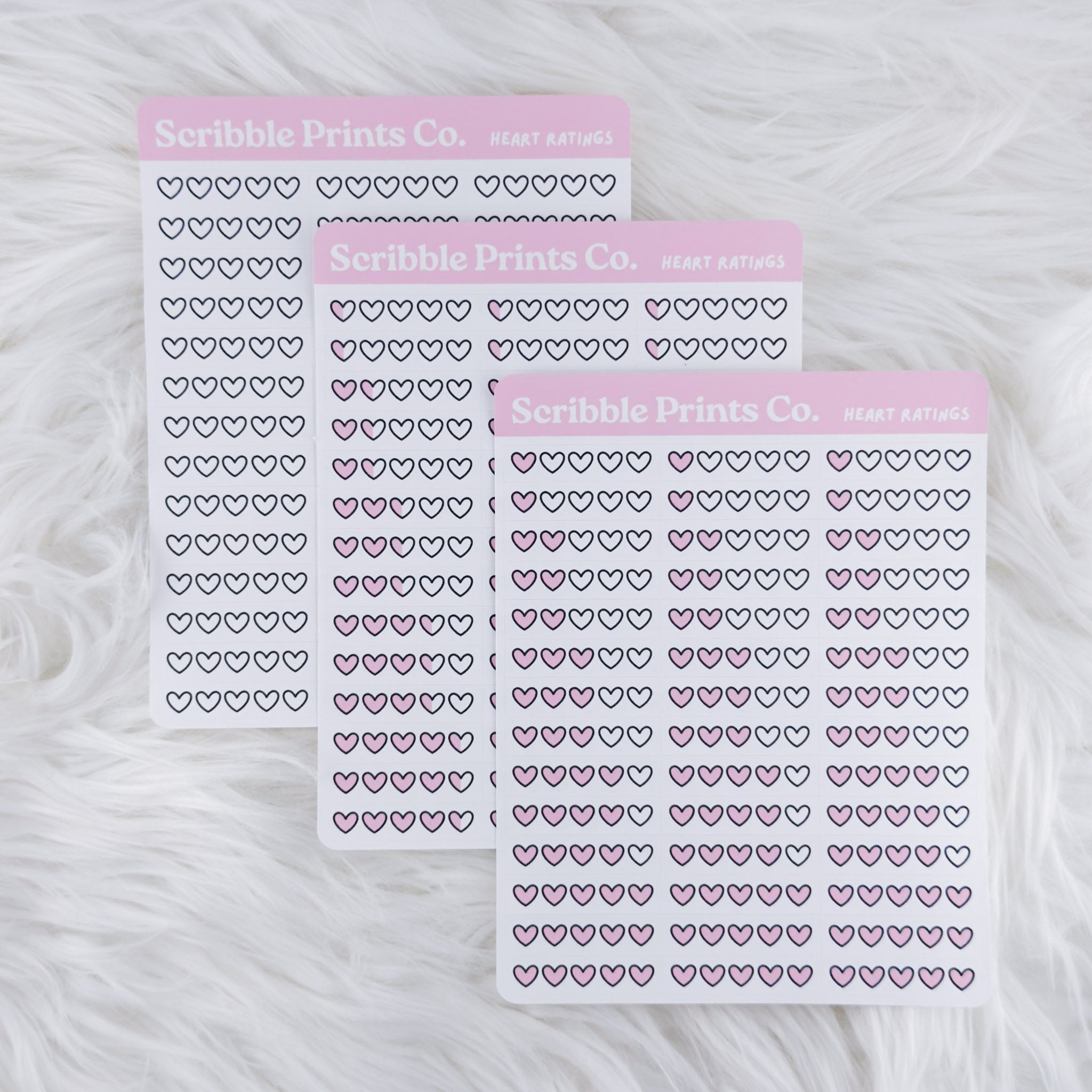 Heart Rating Sticker Sheet // Matte Reading Journal Stickers