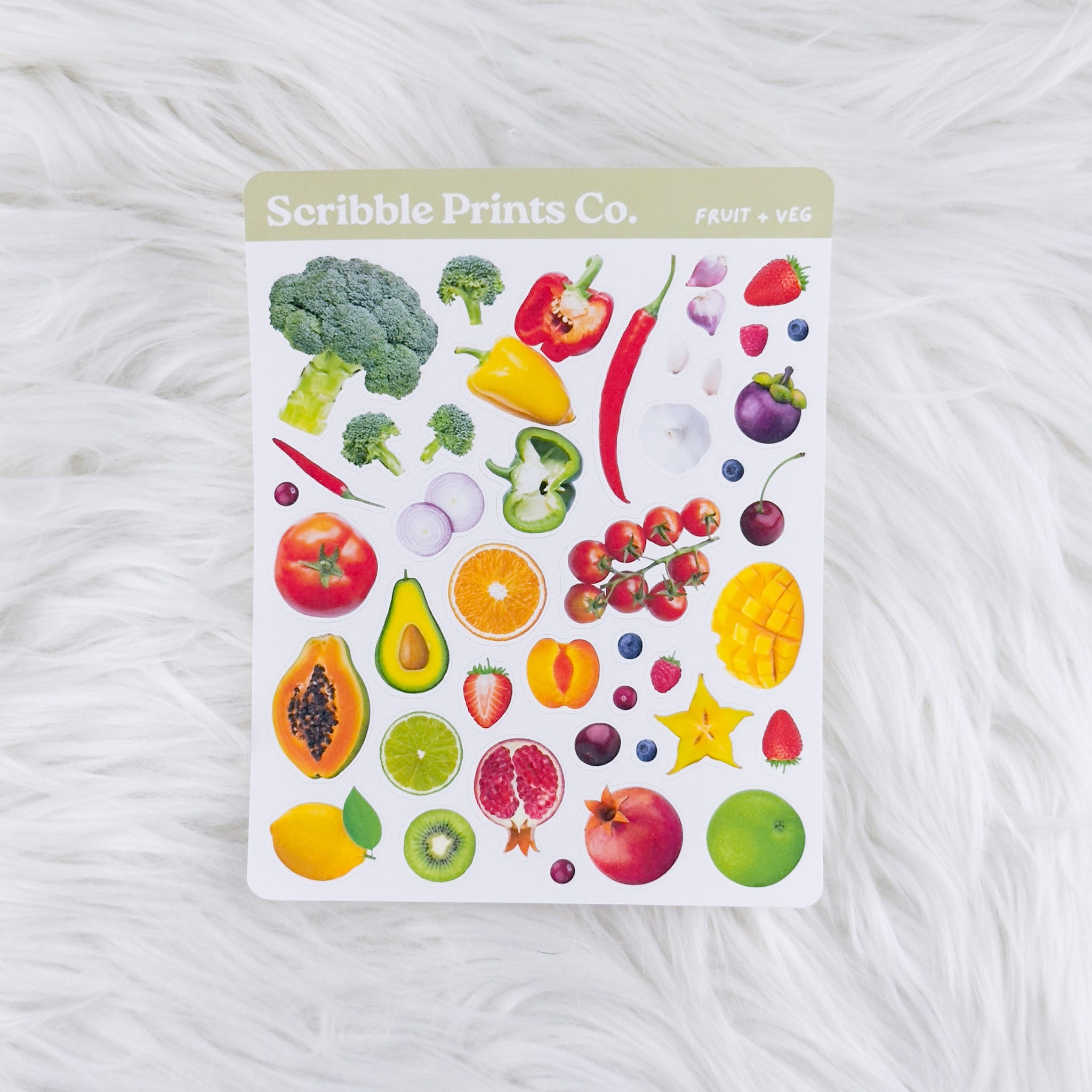 Fruit + Veg – Deco // Matte Journal Stickers