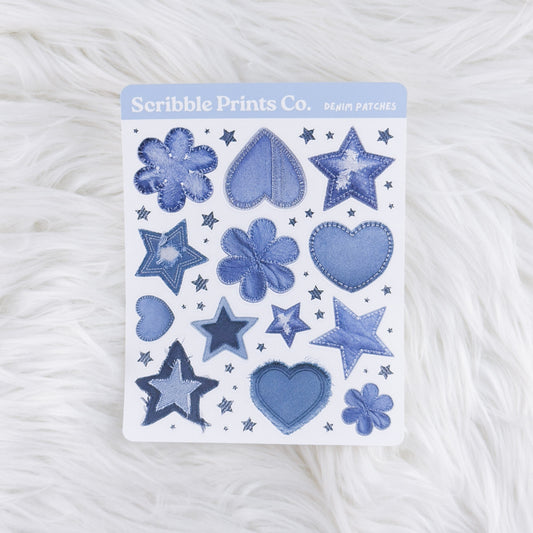 Denim Patches – Deco // Matte Journal Stickers