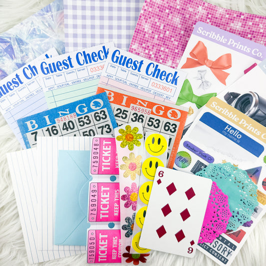 Junk Journal Sticker Starter Kit - Matte Stickers & Ephemera