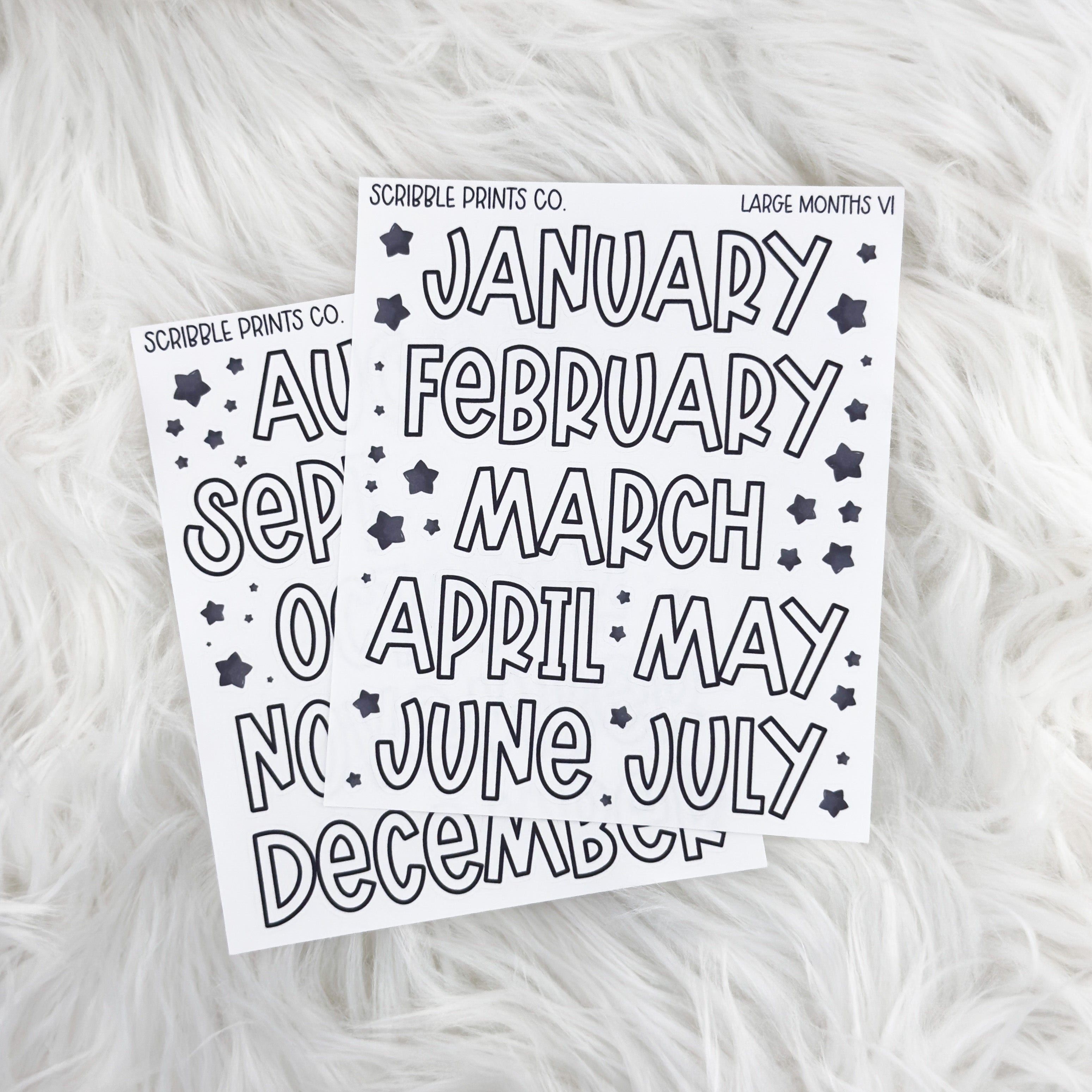 Large Months V1 // Matte Journal Stickers