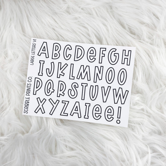Large Letters V1 // Matte Reading Journal Stickers
