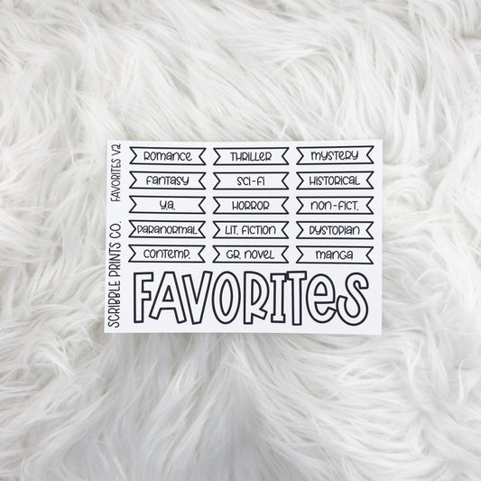 Favorites V2 // Matte Reading Journal Stickers