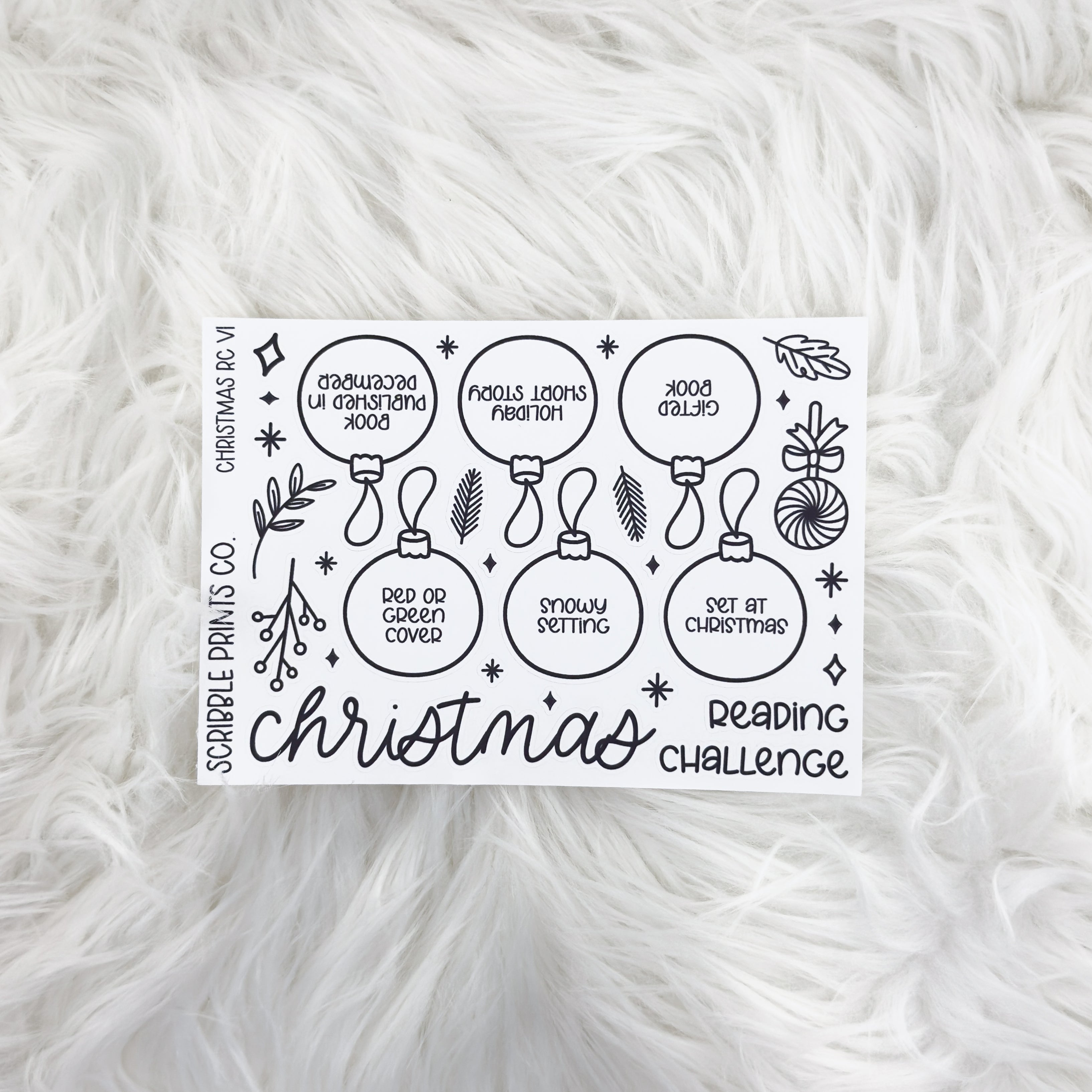 Christmas Reading Challenge V1-2 // Matte Reading Journal Stickers