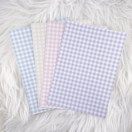 Pastel Gingham - A5 Matte Sticker Paper (Set of 4)