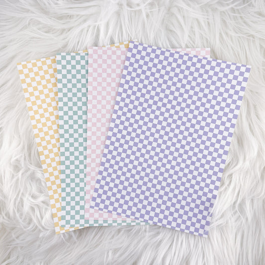 Pastel Check - A5 Matte Sticker Paper (Set of 4)