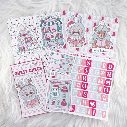 Merry Bookmas – Junk Journal Kit // Matte Sticker Collection