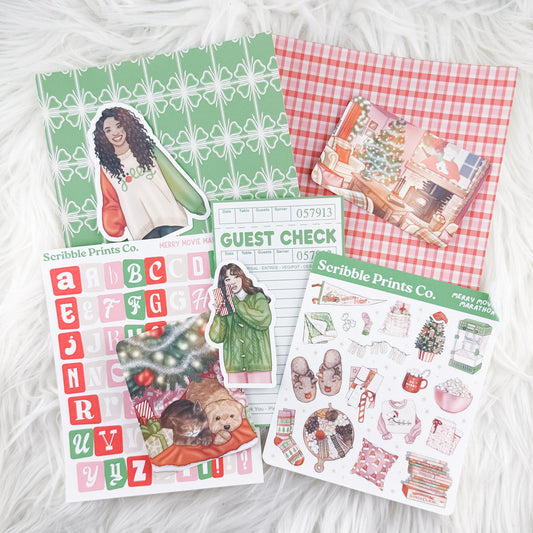 Merry Movie Marathon– Junk Journal Kit // Matte Sticker Collection