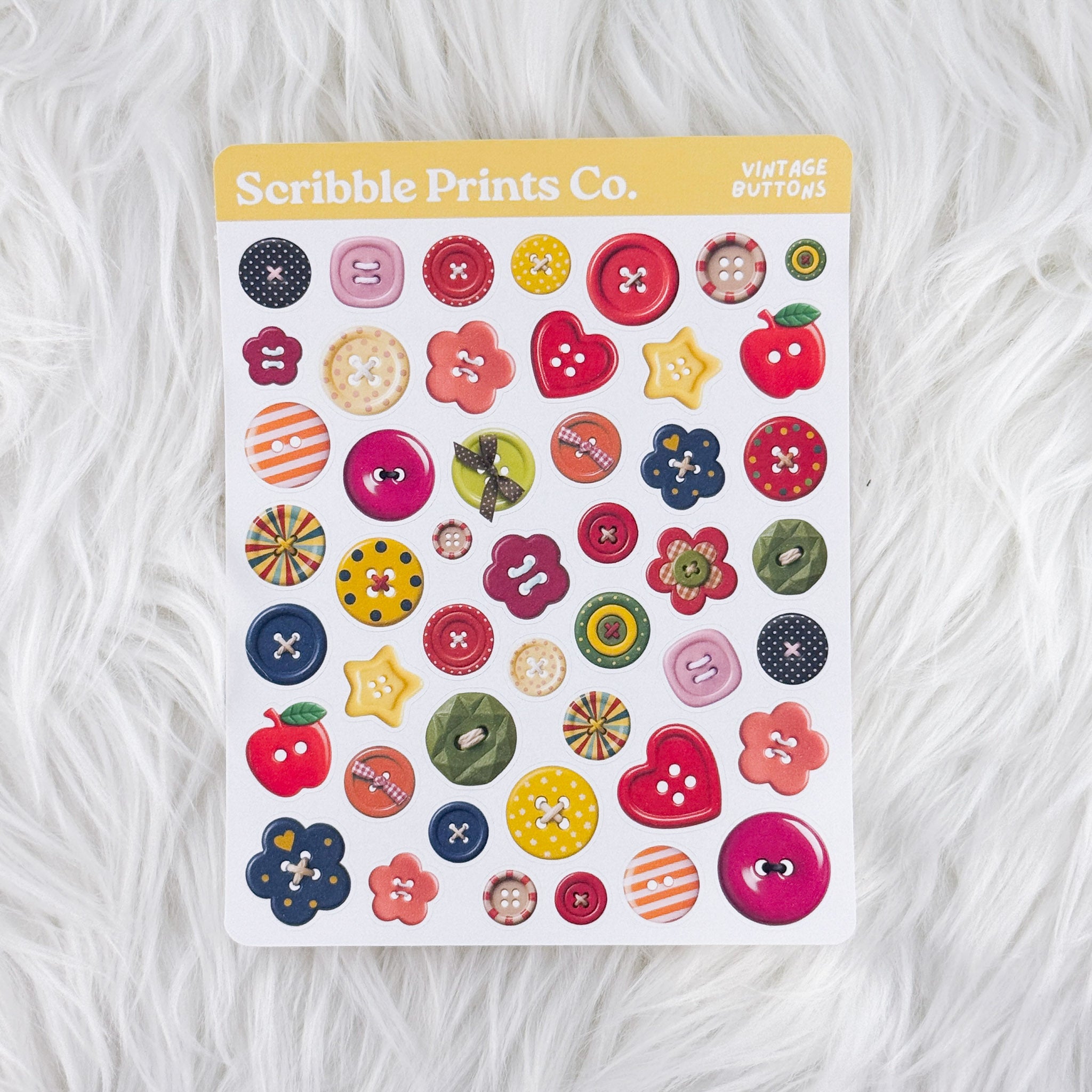 Vintage Buttons – Deco // Matte Journal Stickers
