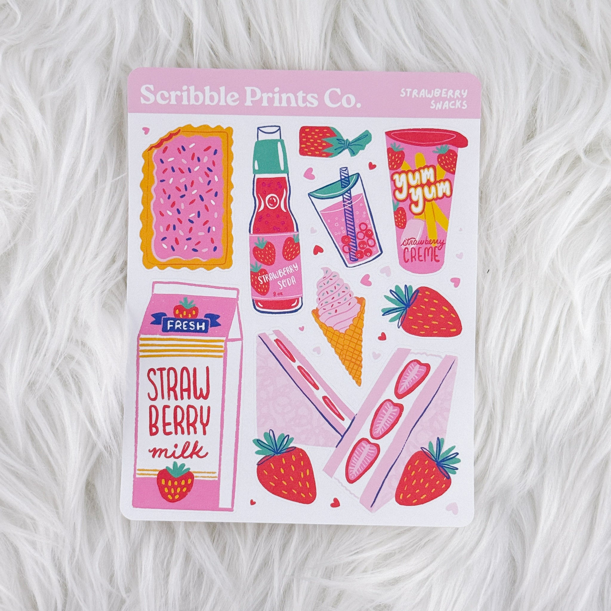 Strawberry Snacks – Deco // Matte Journal Stickers