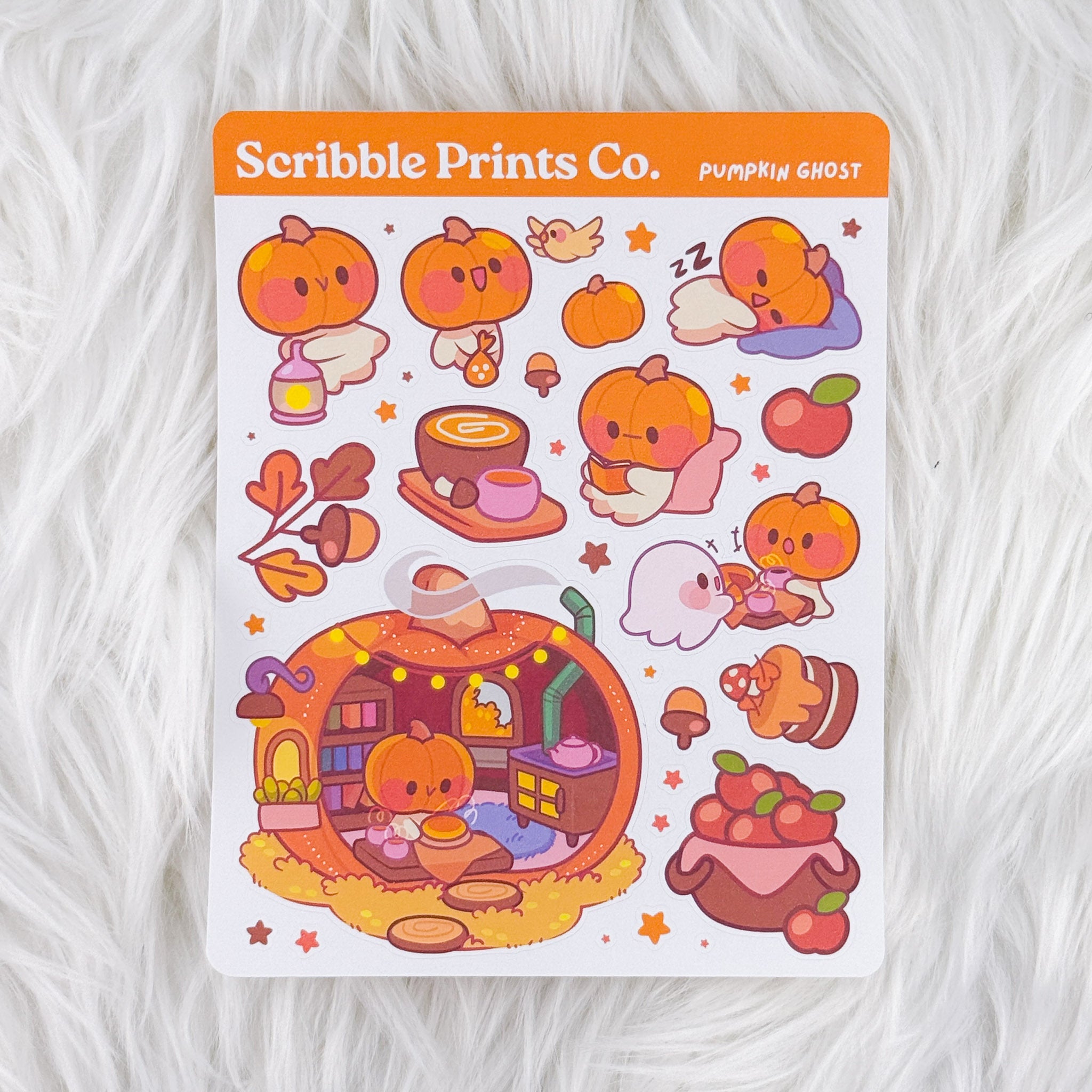 Pumpkin Ghost – Deco // Matte Journal Stickers