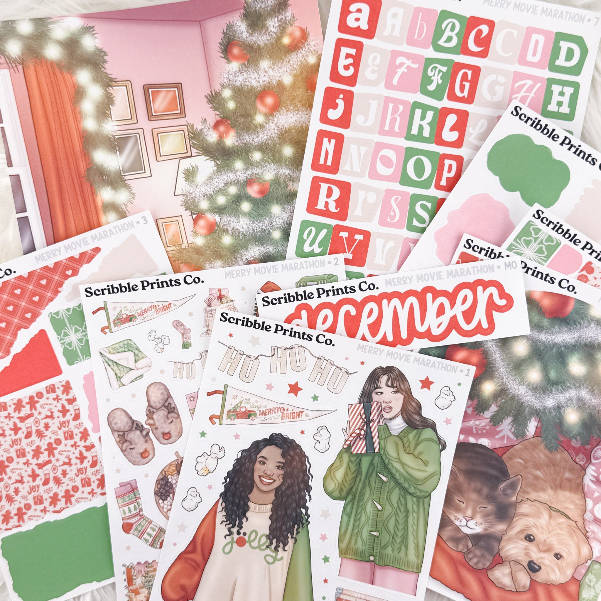 Merry Movie Marathon Journal Sticker Collection | Matte Removable Reading & Planner Stickers