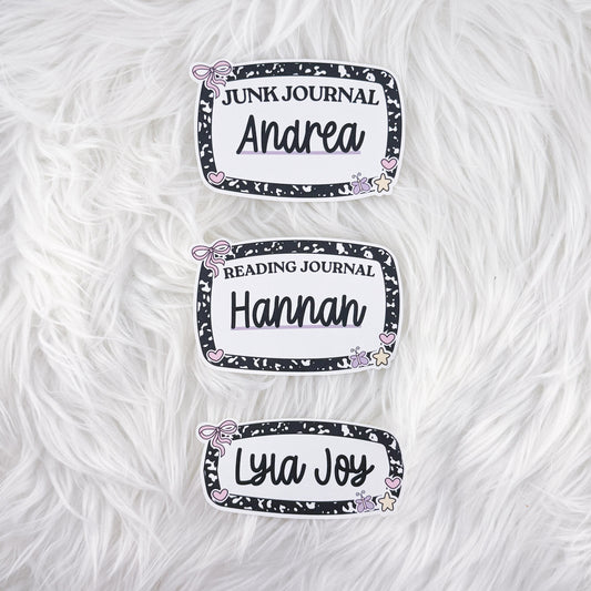 Custom Composition Name // Large Matte Deco Sticker for Journals