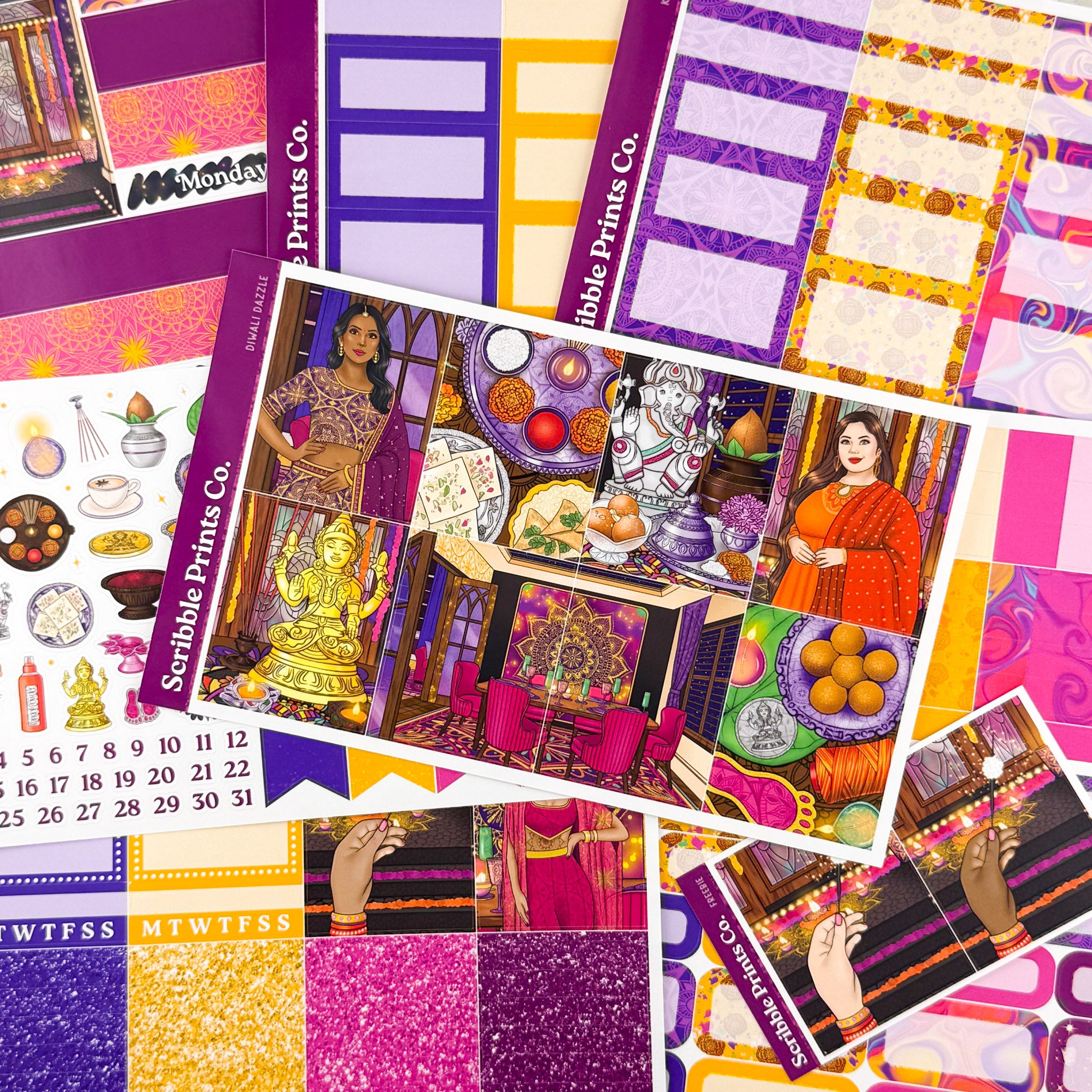 Diwali Dazzle – Glossy Weekly Planner Kit