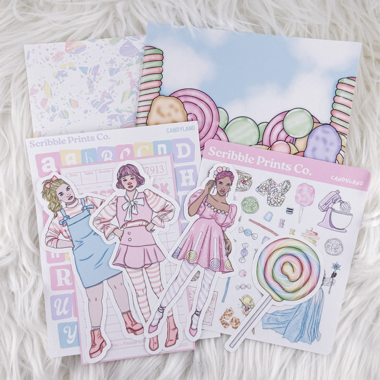 Candyland – Junk Journal Collage Kit // Matte Sticker Collection