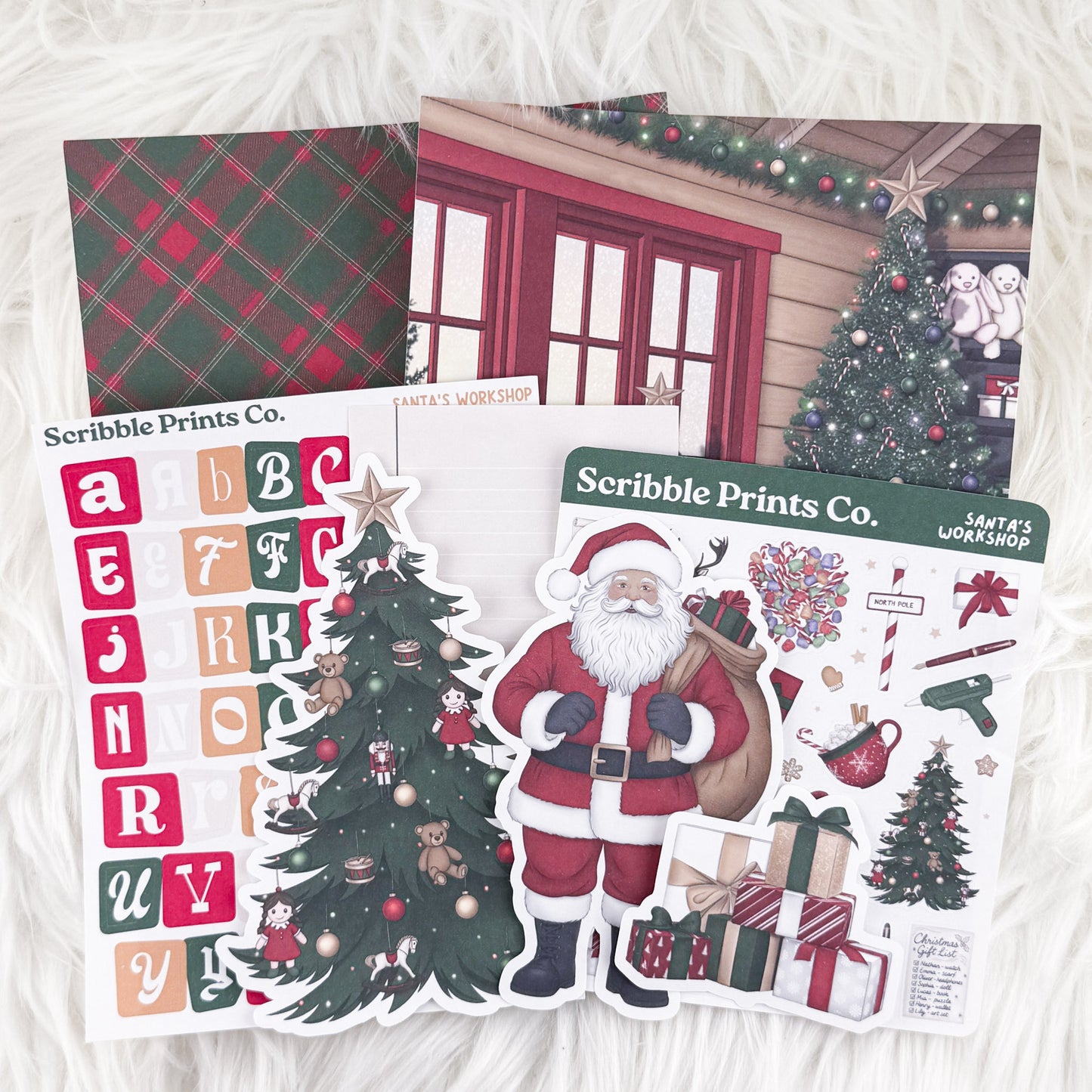 Santa's Workshop – Junk Journal Collage Kit // Matte Sticker Collection