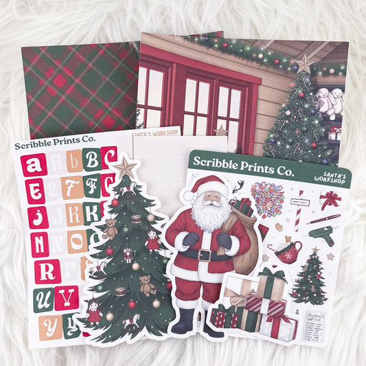 Santa's Workshop – Junk Journal Collage Kit // Matte Sticker Collection