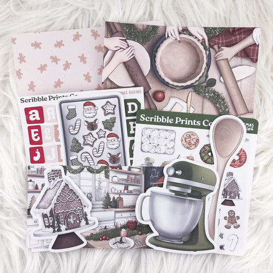 Christmas Baking – Junk Journal Collage Kit // Matte Sticker Collection