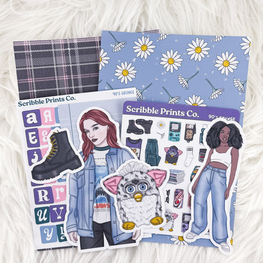 90s Grunge – Junk Journal Collage Kit // Matte Sticker Collection