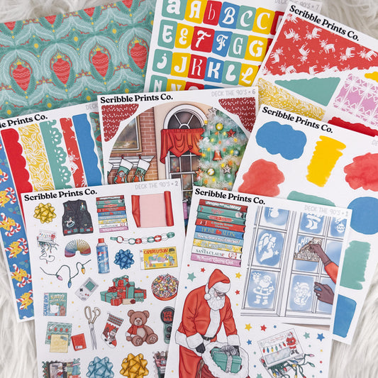 Deck the 90s Journal Sticker Collection | Matte Removable Reading & Planner Stickers