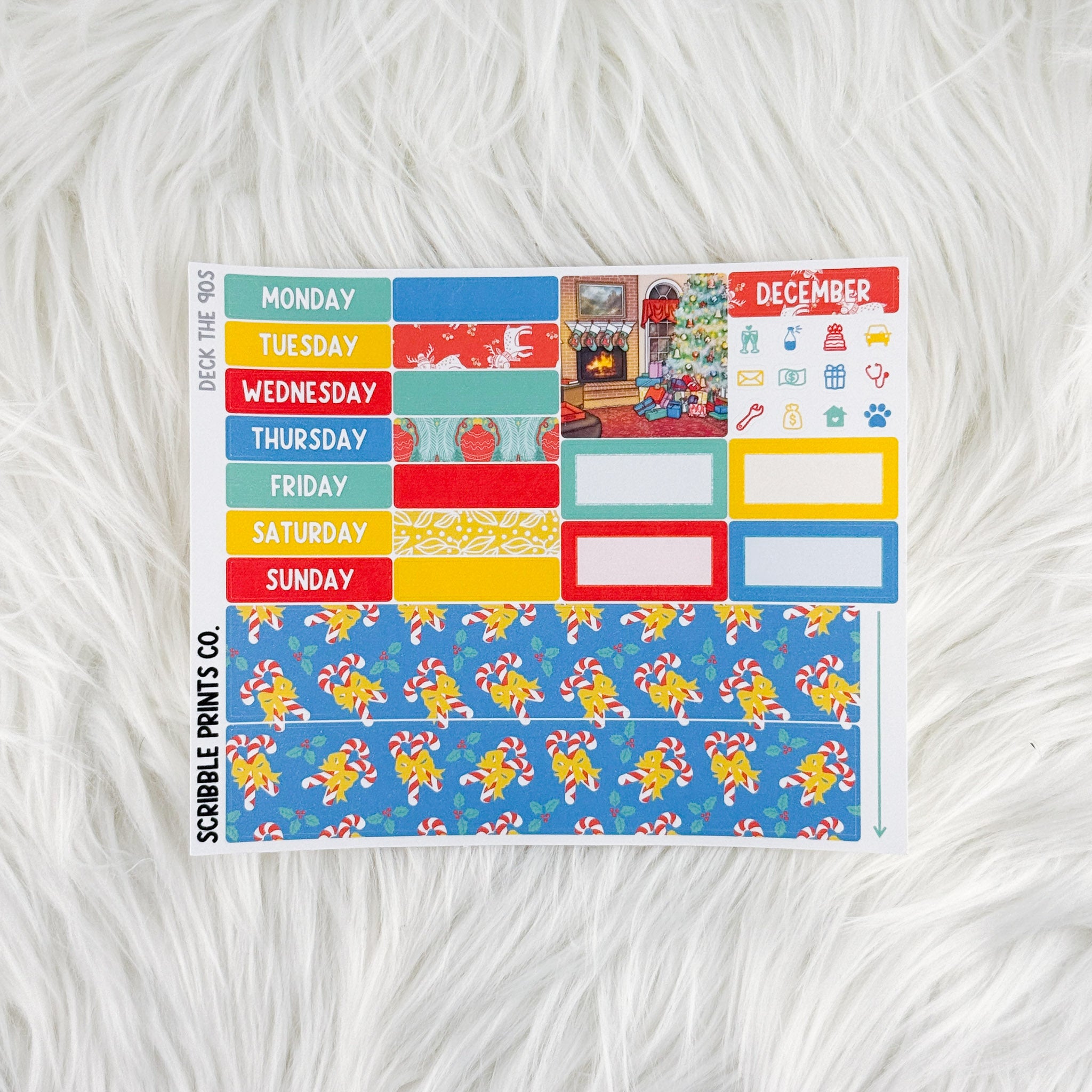 Deck the 90s – Matte Hobonichi Cousin Monthly Sticker Kit