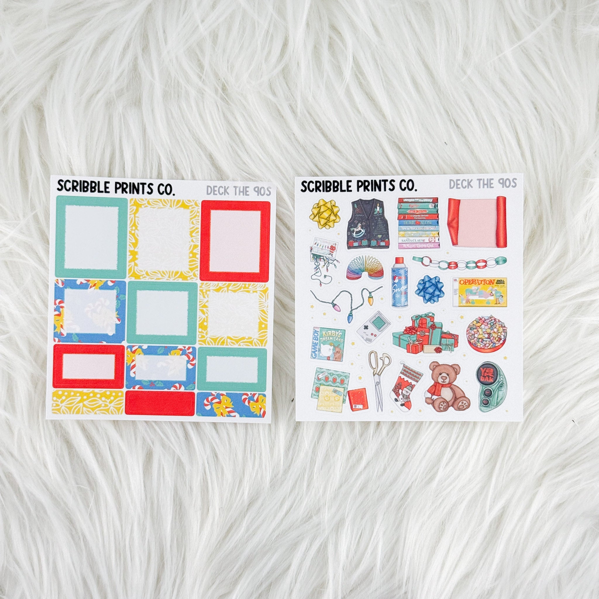 Deck the 90s – Matte Hobonichi Cousin Monthly Sticker Kit