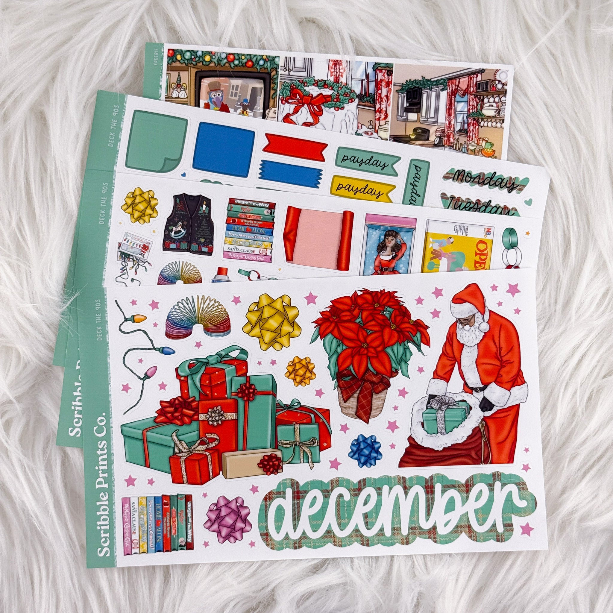 Deck the 90s - Monthly Planner Sticker Kit | Functional & Decorative Monthly Stickers
