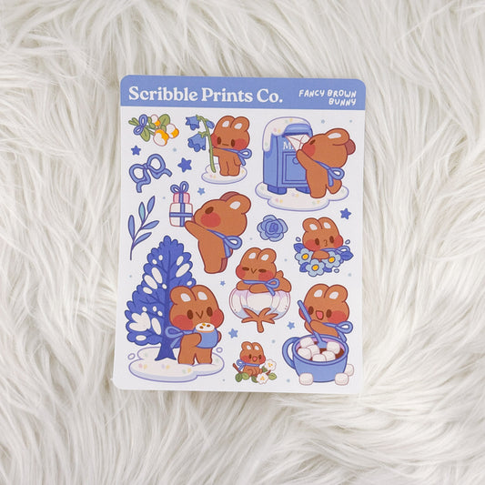 Fancy Brown Bunny – Deco // Matte Journal Stickers