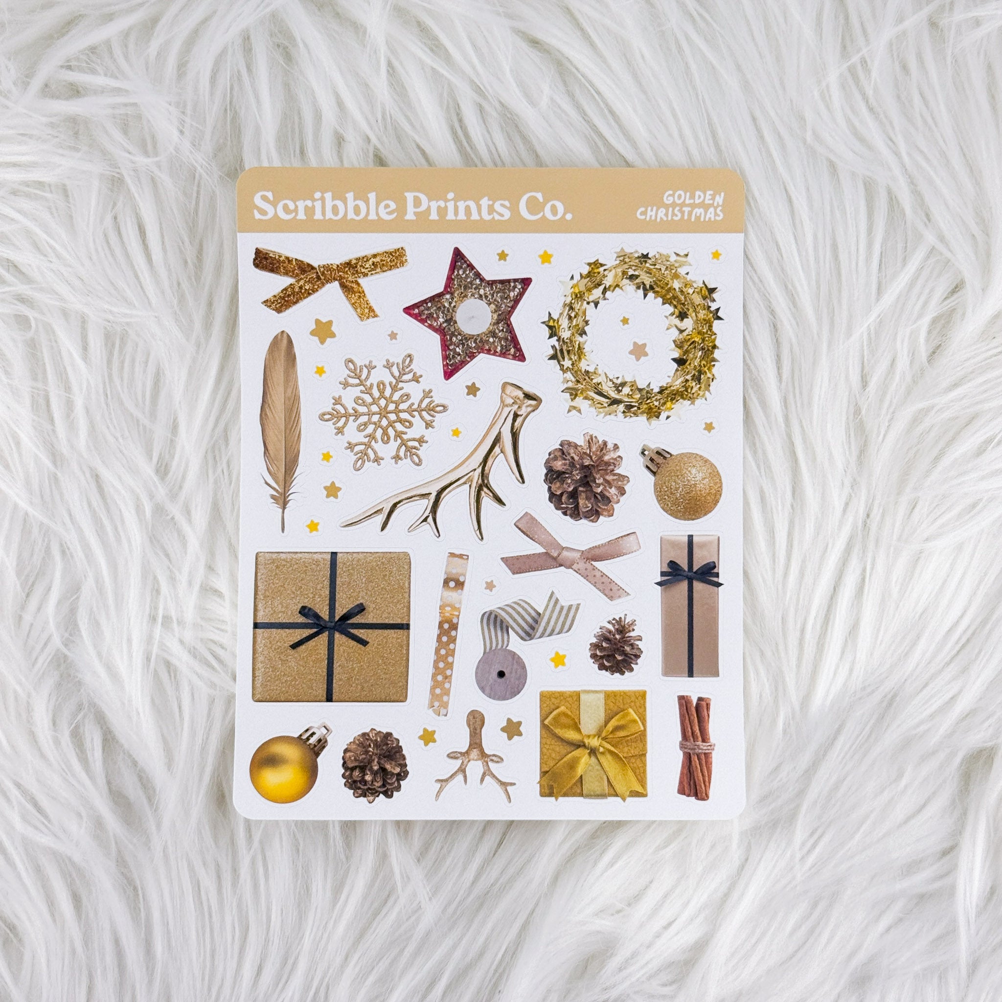 Golden Christmas – Deco // Matte Journal Stickers