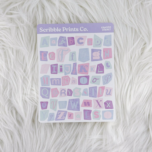 Sorbet Ransom Letters – Deco // Matte Journal Stickers